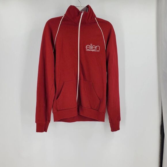 AMERICAN APPAREL womens M red fleece Ellen Degeneres Show sweatshirt - Picture 1 of 5